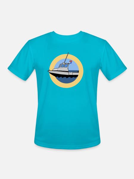 Scuba Boat - Men's Moisture Wicking Performance T-Shirt - turquoise