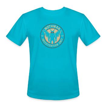 Mothman Investigation Unit Funny Cryptid Mothman - Men's Moisture Wicking Performance T-Shirt - turquoise - Front - Jackson (183cm)