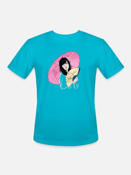 Sakura - Men's Moisture Wicking Performance T-Shirt - turquoise