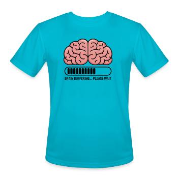 Brain Buffering Loading Graphic - Men's Moisture Wicking Performance T-Shirt - turquoise - Front - Jackson (183cm)