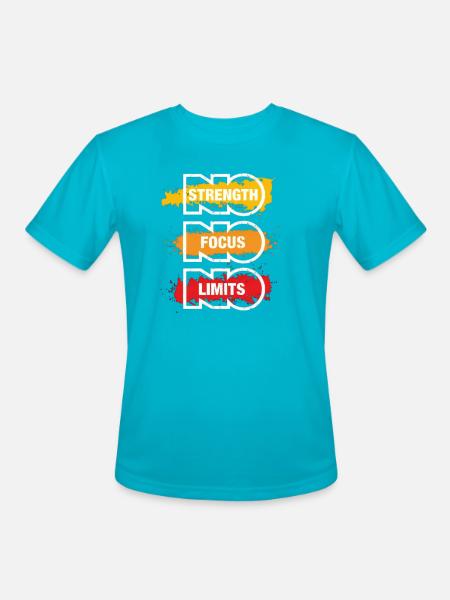 No Limits: Strength Focus - Men's Moisture Wicking Performance T-Shirt - turquoise
