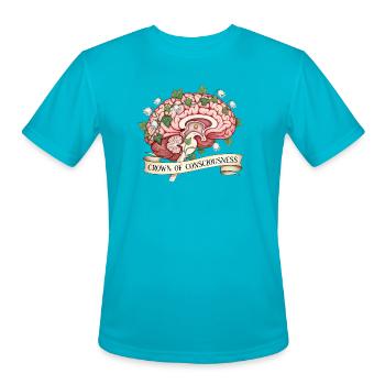 Anatomical Brain with Ivy - Crown of Consciousness - Men's Moisture Wicking Performance T-Shirt - turquoise - Front - Jackson (183cm)