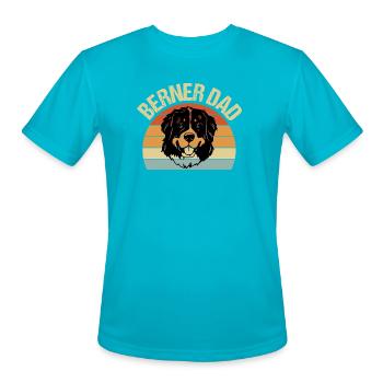 Berned Dad Retro Sunset Graphic - Men's Moisture Wicking Performance T-Shirt - turquoise - Front - Jackson (183cm)