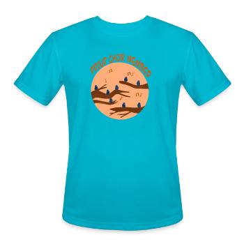 Proud Choir Member Birds Circle - Men's Moisture Wicking Performance T-Shirt - turquoise - Front - Jackson (183cm)