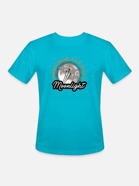 Chasing Dreams | Moonlight Moon Art - Men's Moisture Wicking Performance T-Shirt - turquoise