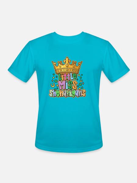 Little Miss Shenanigans Coquette Bow Shamrock - Men's Moisture Wicking Performance T-Shirt - turquoise