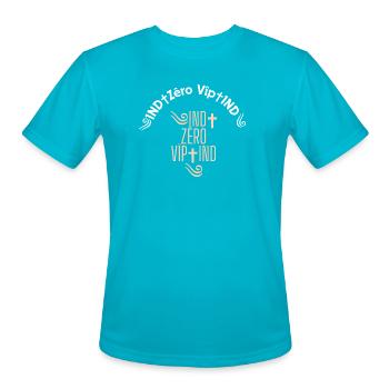 IND Zéro Vîp IND - Men's Moisture Wicking Performance T-Shirt - turquoise - Front - Jackson (183cm)