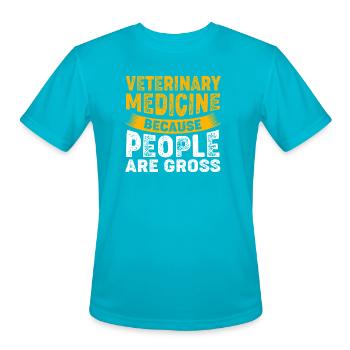 Médecine vétérinaire vétérinaire - T-Shirt Performance pour hommes - turquoise - Devant - Jackson (183cm)
