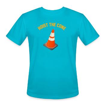 Hoist The Cone Funny Baseball Meme, Funny Hoist  - Men's Moisture Wicking Performance T-Shirt - turquoise - Front - Jackson (183cm)