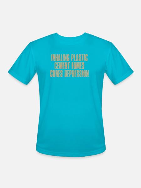 Plastic Fume Mood Pollution - Men's Moisture Wicking Performance T-Shirt - turquoise