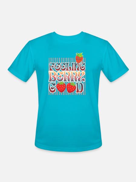 Feeling Berry Good - Men's Moisture Wicking Performance T-Shirt - turquoise