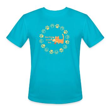 Bean there scratched that - Men's Moisture Wicking Performance T-Shirt - turquoise - Front - Jackson (183cm)
