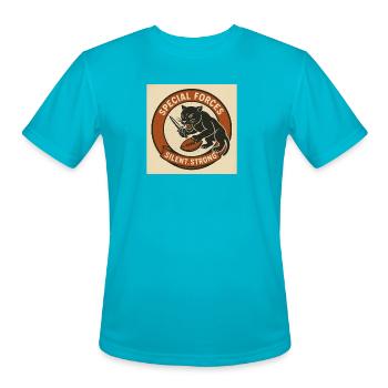 Lifrary Squad Special Forces Panther Football - Men's Moisture Wicking Performance T-Shirt - turquoise - Front - Jackson (183cm)