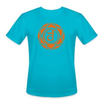 Sacral Chakra - Svadishthana - Men's Moisture Wicking Performance T-Shirt - turquoise - Front - Jackson (183cm)
