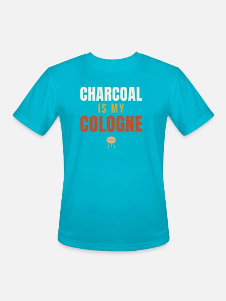 Charcoal Is My Cologne BBQ - Men's Moisture Wicking Performance T-Shirt - turquoise
