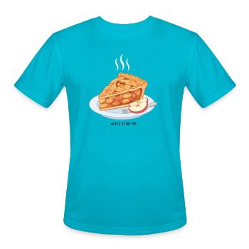 Cozy Apple Pie Slice - Men's Moisture Wicking Performance T-Shirt - turquoise - Front - Jackson (183cm)