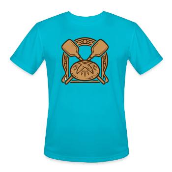 Bakers Peel Bread Crest - Men's Moisture Wicking Performance T-Shirt - turquoise - Front - Jackson (183cm)