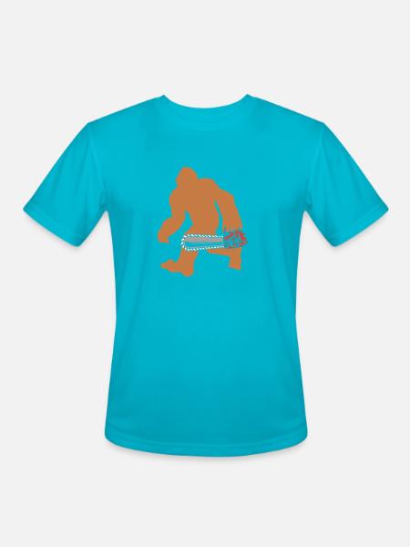 Lumberjack Bigfoot Chainsaw - Men's Moisture Wicking Performance T-Shirt - turquoise