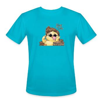Yang Lake Gangster Duck - Men's Moisture Wicking Performance T-Shirt - turquoise - Front - Jackson (183cm)