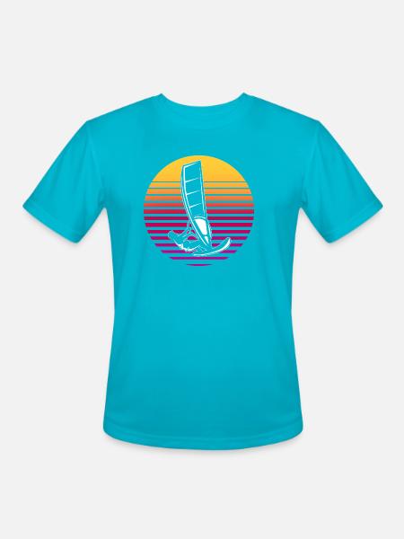 Windsurfing Water Sports Windsurfer - Men's Moisture Wicking Performance T-Shirt - turquoise