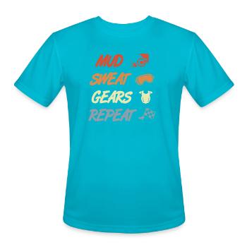 Motocross Routine - Men's Moisture Wicking Performance T-Shirt - turquoise - Front - Jackson (183cm)