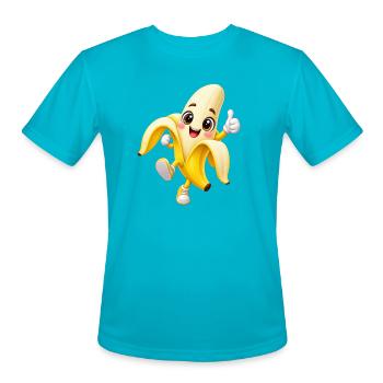 Banana Buddy Run - Men's Moisture Wicking Performance T-Shirt - turquoise - Front - Jackson (183cm)