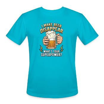 I Make Beer Disappear Craft Beer - Men's Moisture Wicking Performance T-Shirt - turquoise - Front - Jackson (183cm)