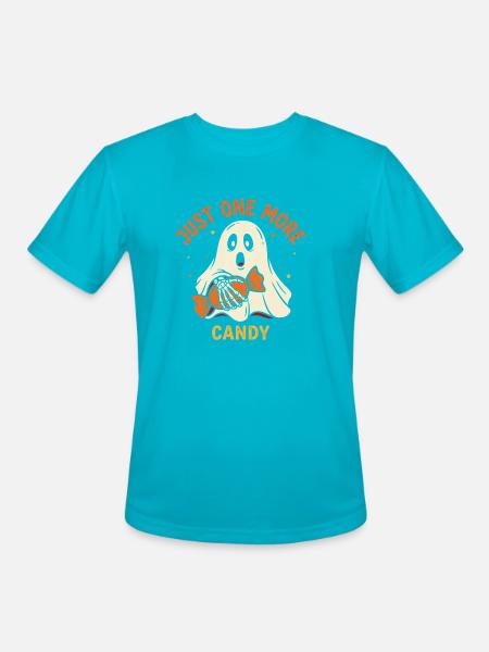 Just One More Candy Ghost - Men's Moisture Wicking Performance T-Shirt - turquoise