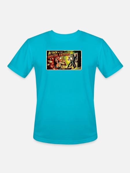 Attack of the Digital Fatigue - Men's Moisture Wicking Performance T-Shirt - turquoise