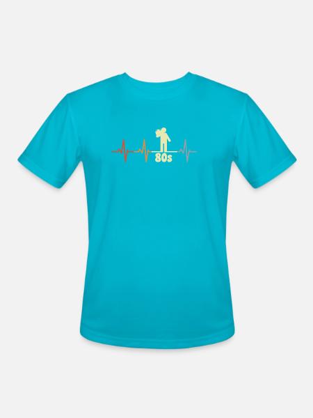 80s Enthusiast ECG - Men's Moisture Wicking Performance T-Shirt - turquoise