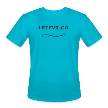 Sleek Monochrome Loop Tee - Men's Moisture Wicking Performance T-Shirt - turquoise - Front - Jackson (183cm)