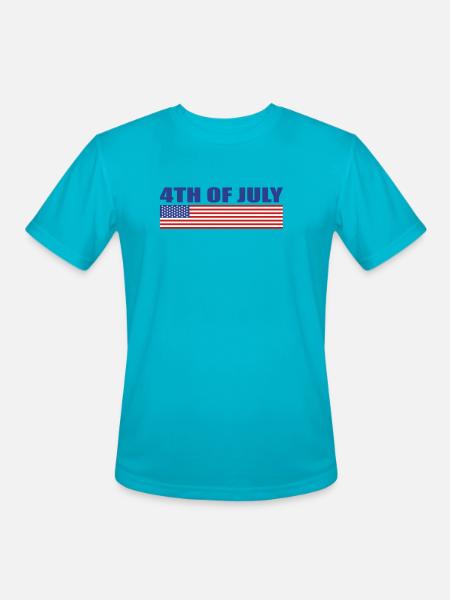 4Th Of July - Men's Moisture Wicking Performance T-Shirt - turquoise