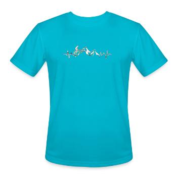 Mountain Ride Pulse - Men's Moisture Wicking Performance T-Shirt - turquoise - Front - Jackson (183cm)