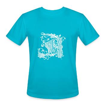 Medieval Core Medieval Initials Castle Core - Men's Moisture Wicking Performance T-Shirt - turquoise - Front - Jackson (183cm)