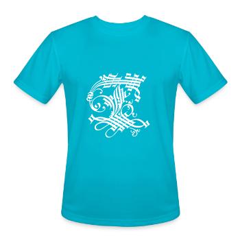 Medieval Core Medieval Initials Castle Core - Men's Moisture Wicking Performance T-Shirt - turquoise - Front - Jackson (183cm)