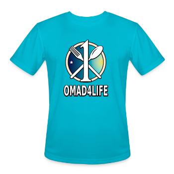 One Meal A Day 4 Life aesthetic - Men's Moisture Wicking Performance T-Shirt - turquoise - Front - Jackson (183cm)