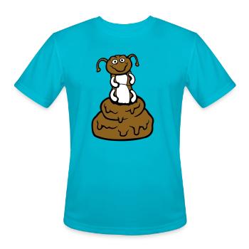 Funny caterpillar shit poo pile disgusting stinks - Men's Moisture Wicking Performance T-Shirt - turquoise - Front - Jackson (183cm)