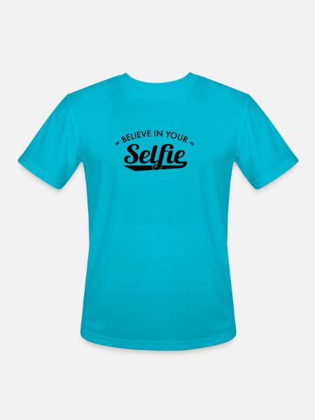 selfie - Men's Moisture Wicking Performance T-Shirt - turquoise
