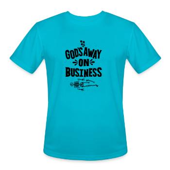 God s Away On Business - Men's Moisture Wicking Performance T-Shirt - turquoise - Front - Jackson (183cm)