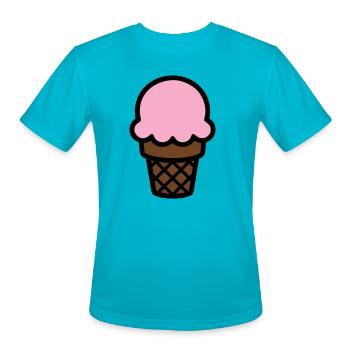 Ice Cream Cone Icon - Men's Moisture Wicking Performance T-Shirt - turquoise - Front - Jackson (183cm)