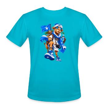 Somali Traveler – Pride on the Move - Men's Moisture Wicking Performance T-Shirt - turquoise - Front - Jackson (183cm)