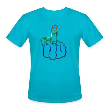 Small Gesture - Men's Moisture Wicking Performance T-Shirt - turquoise - Front - Jackson (183cm)