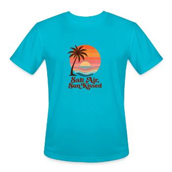 Salt Air Sun-Kissed Sunset - Men's Moisture Wicking Performance T-Shirt - turquoise - Front - Jackson (183cm)