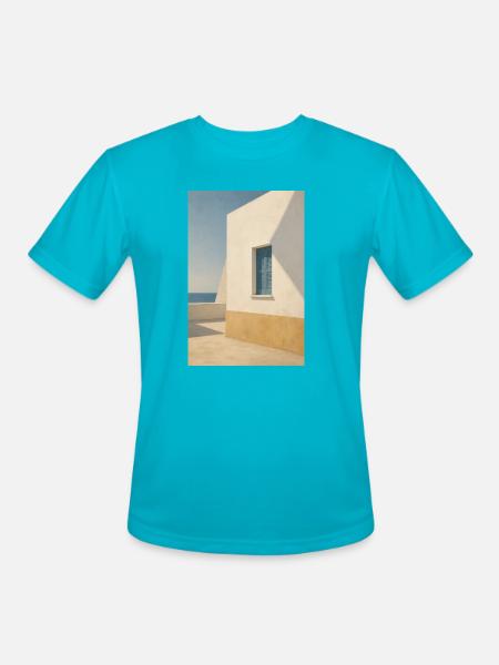 Mediterranean Light by the Sea - Men's Moisture Wicking Performance T-Shirt - turquoise