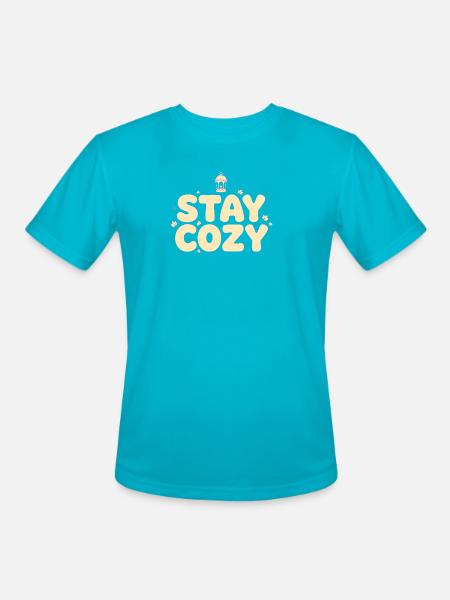 Stay Cozy Lantern Autumn - Men's Moisture Wicking Performance T-Shirt - turquoise
