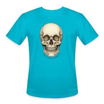 Each Journey Defines Us - Topographic Map Contour  - Men's Moisture Wicking Performance T-Shirt - turquoise - Front - Jackson (183cm)