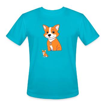 Nick Studio Designs - Men's Moisture Wicking Performance T-Shirt - turquoise - Front - Jackson (183cm)