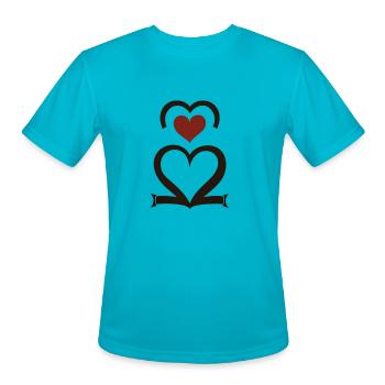 Loving heart - Men's Moisture Wicking Performance T-Shirt - turquoise - Front - Jackson (183cm)