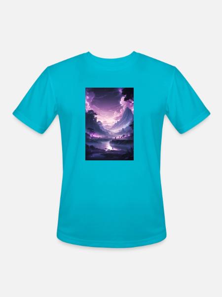 Landscape mutated - Men's Moisture Wicking Performance T-Shirt - turquoise