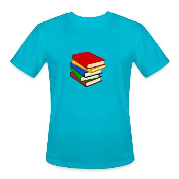 books - Men's Moisture Wicking Performance T-Shirt - turquoise - Front - Jackson (183cm)